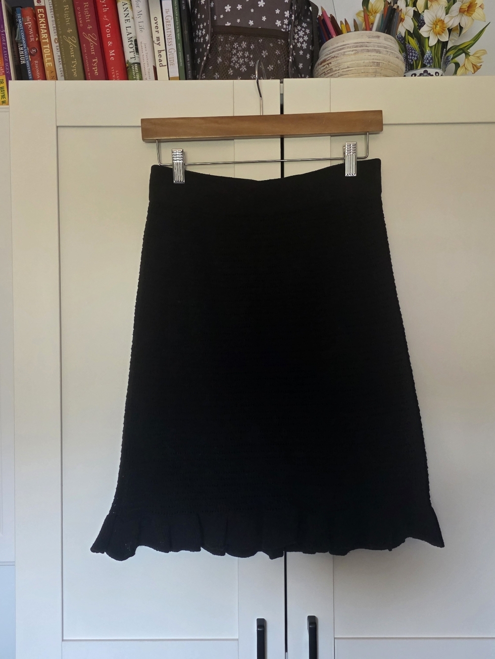 Anthropologie Knit Skirt Ruffle Hem
